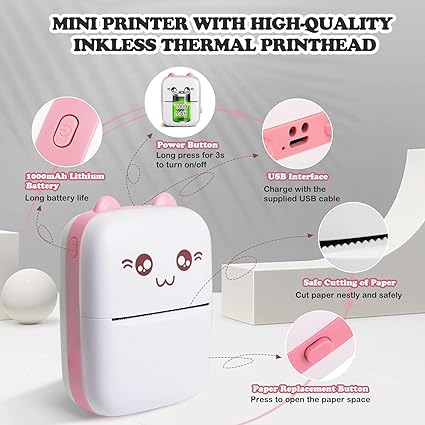 GAMEVANA Mini Thermal Printer | Inkless Bluetooth Pocket Printer